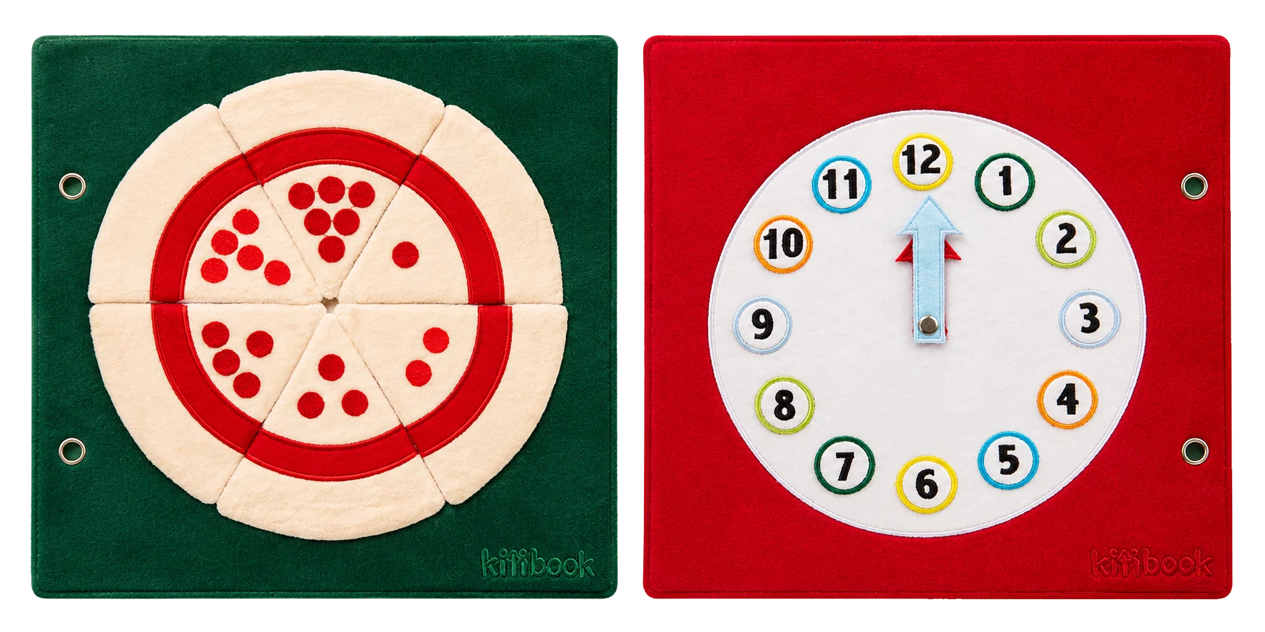 Planche Pizza et horloge — activité du Kitibook